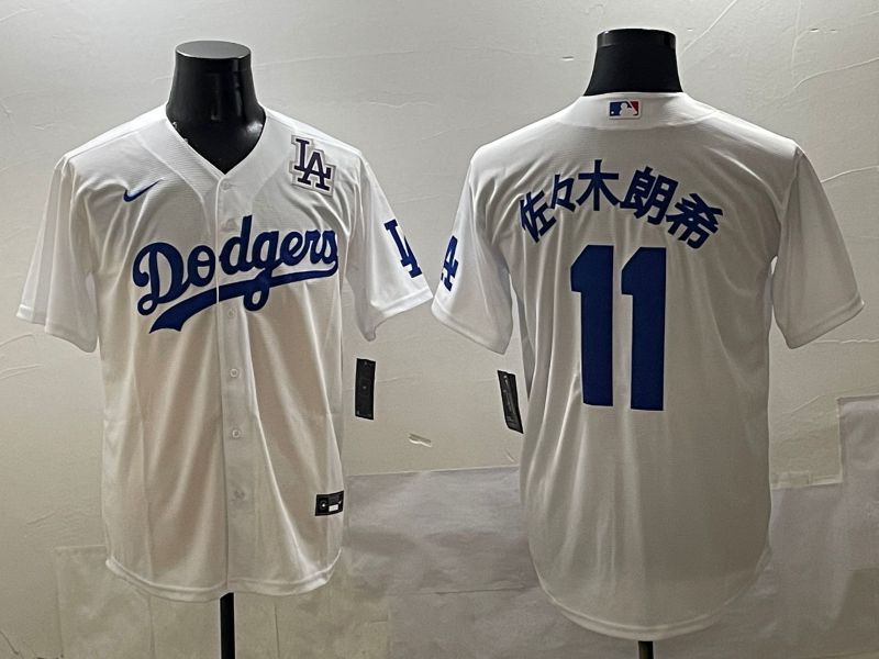 Men Los Angeles Dodgers #11 R.Sasaki White Game Nike 2025 MLB Jersey style 42510